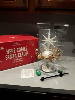 Hallmark Here Comes Santa Claus Tree Topper W/remote Control 2014