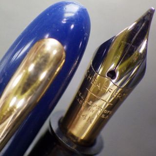 Gt Deep Blue Sheaffer Balance 875 Lever Fountain Pen 14k Gold M Nib Sac