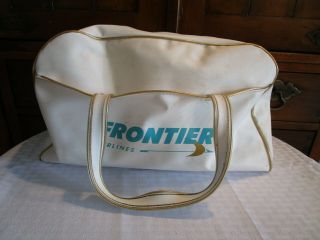 Vintage Frontier Airlines Carry On Bag Travel Stewardess Luggage