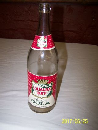 Vintage 1965 Canada Dry Sparkling Cola Soda 12oz.  Bottle -