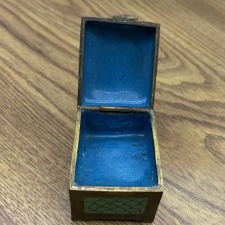 Vintage Chinese Cloisonne Enamel Brass Stamp Box 3