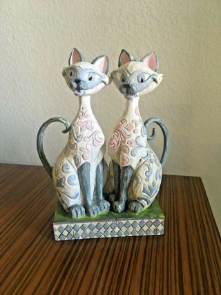 Jim Shore Disney Si & Am Siamese Cats From Lady And The Tramp