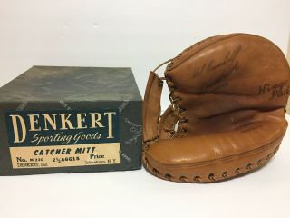 Vintage Baseball Glove Catchers Mitt Del Crandall Denkert M230 With Box