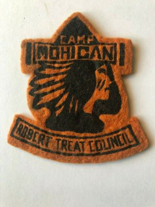 Boy Scout Camp Mohican Robert Treat Council Jersey Orange Felt Patch