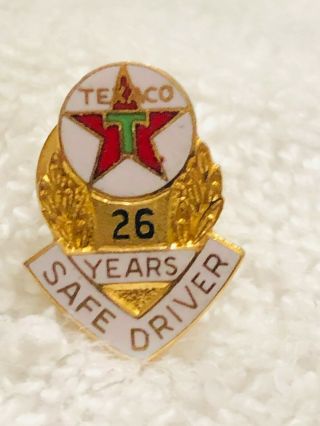 Vintage Texaco Safe Driver Award 26 Years Pin