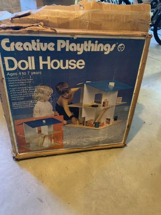 Vintage 1969 Creative Playthings Wooden Doll House