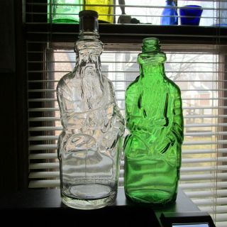 Moses Poland Water Bottles 2 Different Hiram Ricker & Sons,  Inc.  1 Clear 1 Green