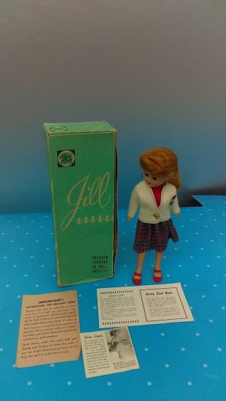1958 Vogue Jill Auburn Ponytail Doll In Outfit With Box D3