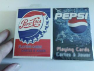 2 Packs Pepsi Cola Playing Cards Usa No 1370 &6902 Pepsi Bottle Cap Logo
