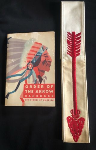 Vintage Boys Scouts Order Of The Arrow Sash And Handbook 1960 