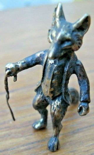 Highly Collectable Miniature Bronze Of Mr Tod The Fox After Franz Bergman