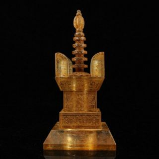 Handwork Rare Crystal Ancient Temples Underground Ashoka Sarira Exquisite Pagoda