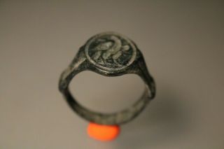 Ancient Fantastic Roman Bronze Legionary Ring Eagle 1st - 4th Century Ad