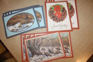 Vtg Box Of 15 Christmas Cards From The National Wild Turkey Federation