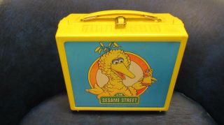 Vtg 1985 Aladdin Sesame Street Big Bird Plastic Lunchbox