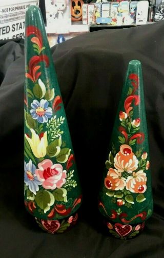 Vintage Duncan Molds Ceramic Cone Christmas Trees With Base