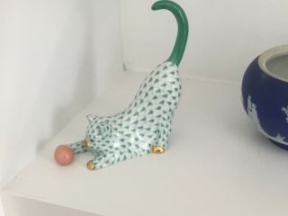 Herend Porcelain Cat Playing With Ball