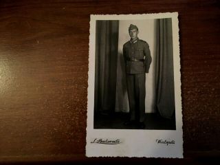 Rppc Real Photo Pc Wwii Ww2 German Soldier With Bayonet
