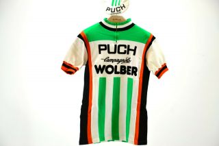 Puch Wolber Vintage Road Bike Wool Cycling Team Jersey Incl.  Cap Size M L 