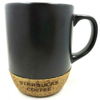 Starbucks Coffee Ceramic Mug Cup Cork Bottom 2009 Large Espresso Black 18 Ounces