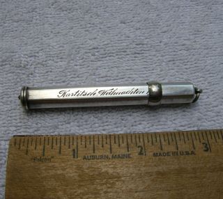 Vintage German / Austrian Silver Propelling Wood Pencil Holder - Dated 1915 - Nr