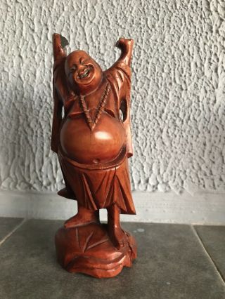 Antique Chinese Wooden Hand Carved Man Figurine Statue