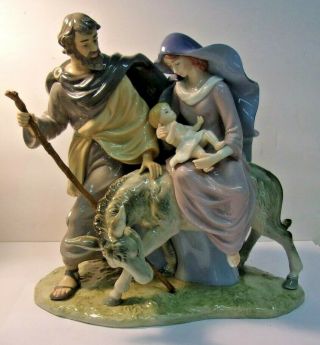 Vintage Porcelain Statue Jesus Mary & Joseph Holy Family Nativity C16 Over 9lbs