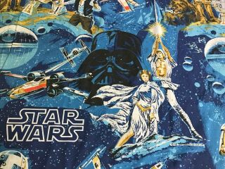 Vintage Star Wars Hope Bedding Twin Sheet Bibb Made In Usa 65” X 91” 1977