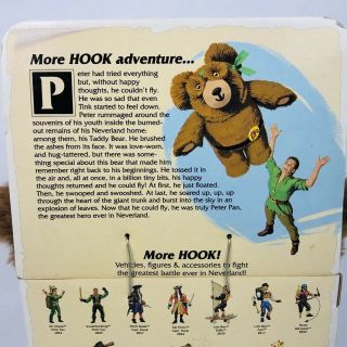 Vintage Mattel Hook Peter Pan Taddy Bear 1991 Plush Stuffed Animal Toy CIB 3