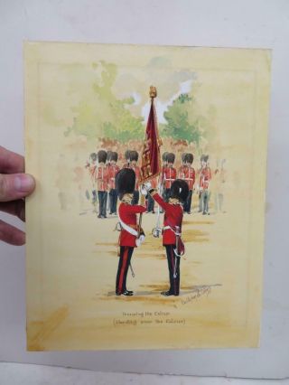 Really Old Painting Trooping The Colour Signed