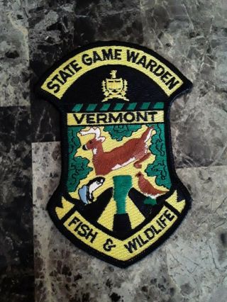 Vermont Fish & Wildlife State Game Warden Patch - Very Rare -