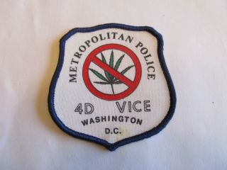 Washington Dc Police Vice Narcotics Patch Old Silk Screen