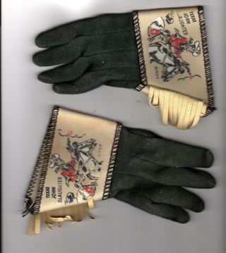 Disney Texas John Slaughter Kids Western Gloves 1960s