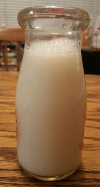 Vintage Hurst Dairy 1/2 Pint Milk Glass Bottle Rock Springs WY Scarce 2