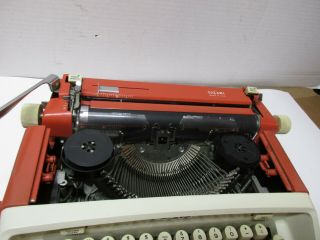 ORANGE - RED Royal 1965 Safari Portable Typewriter,  Mid - Century Danish Modern 2