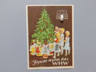German Ww 2 Whw / Winterhilfswerk - Children And Fir Tree 1937