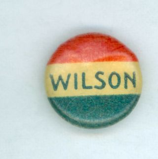 Vintage 1912 President Woodrow Wilson Campaign Pinback Button 7/16 " Rwb