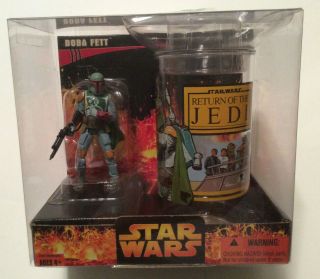 Star Wars Boba Fett Character Cup And Figure Set Return Of The Jedi 2005 Rare