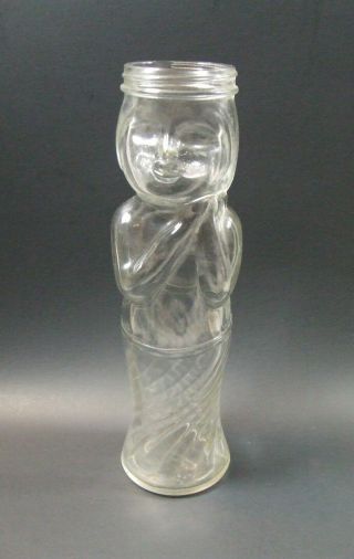 Vintage 10.  5 " Glass Candy Bottle - Girl / Woman Figural Bottle