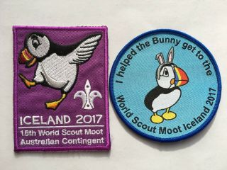 15th World Rover Scout Moot.  Iceland 2017.  Australian Contingent & Bunny Badges.