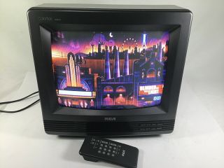 Vtg Rca Colortrak Woodgrain Retro Gaming Crt Color Tv W/remote