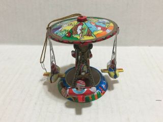 Christmas Ornament Zz Germany Vintage Airplane Carousel Spinning
