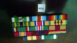 Vietnam Era Usmc Ribbon Rack - Bronze Star (14) Ribbons Real