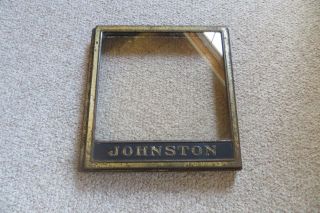 Johnston Glass Panel,  Metal Framed Advertising Piece,  Biscuit Or Jewelry,  Hinged