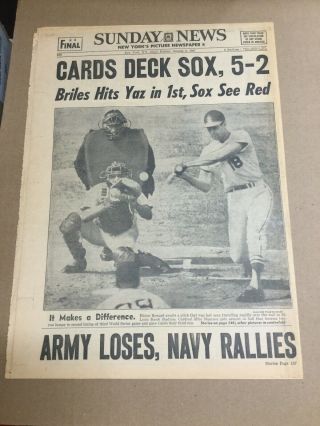 1967 World Series - Cardinals Vs Red Sox - Baseball - York Daily News Newspaper