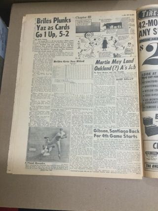 1967 World Series - Cardinals vs Red Sox - Baseball - York Daily News Newspaper 3