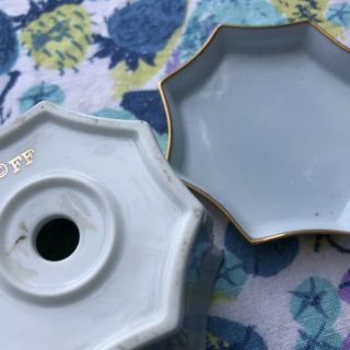 Vintage Fitz and Floyd Planter Pastel Blue And Gold Trim 3.  5x3.  5 NR 3