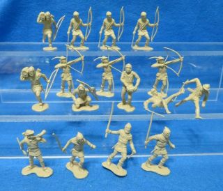 Marx Matched Set 54mm Robin Hood Merrymen In Tan With Bag