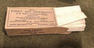Ww2 Us Army Military Small First Aid Dressing Carlisle Bandage Medical Medic Kit