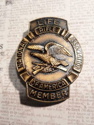 Vintage National Rifle Association Nra Life Member Pin Lapel Tie Tac Ships